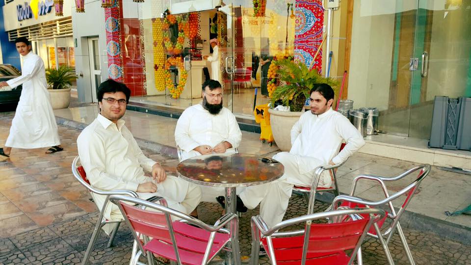 Muhammad Tahir with his friends Ali Sheikh and Muhammad Arif