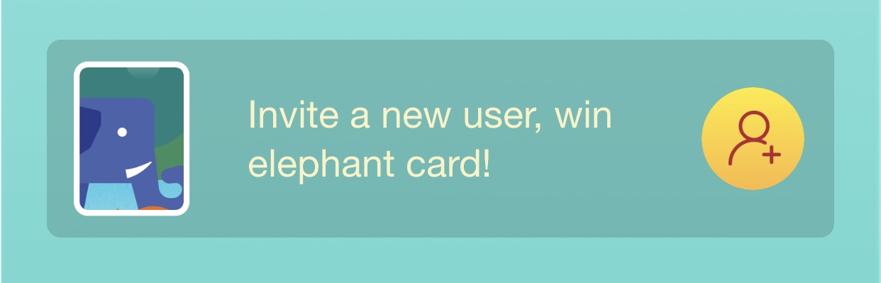 invite a friend to win elephant card