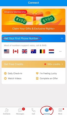 get a us phone number from dingtone 1