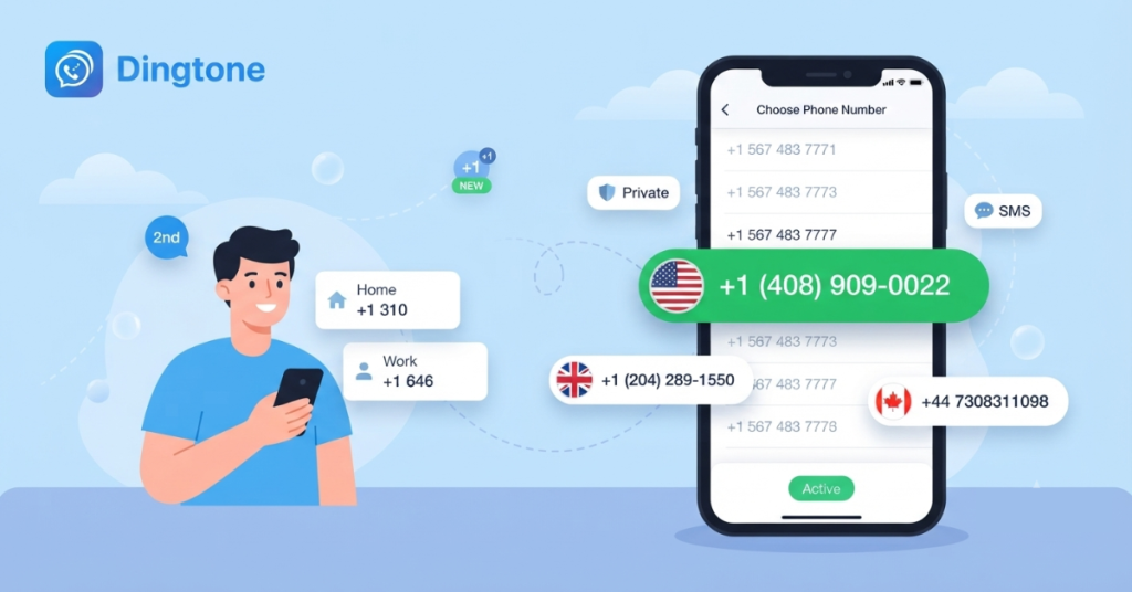 get second number from dingtone